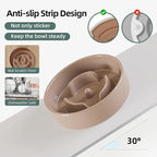 Ceramic 0.9 Cup Dog Bowl Slow Feeder for Small Dog, 6.1inch Pet Slow Feeder, Stop Bloat, Preventing Choking(Single Bowl-Brown Coffee)