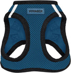 Best Pet Supplies Voyager Step-in Air Harness - All Weather Mesh, Reflective, No Pull Harness for Dogs, Cats - Secure with Hook & Loop Fastener, Buckle, Double D-Rings - Blue/Black Trim, S