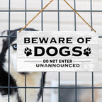 Do Not Enter Unannounced, Beware of Dog Sign for Home Front Door Decor
