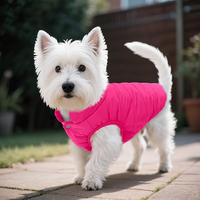ASENKU Dog Winter Coat - Waterproof Windproof Dog Jacket, Warm Snowproof Doggie Puffer Vest for Cold Weather, Lightweight Snow Coats for Small Medium Large Dogs (Pink, 3XL)
