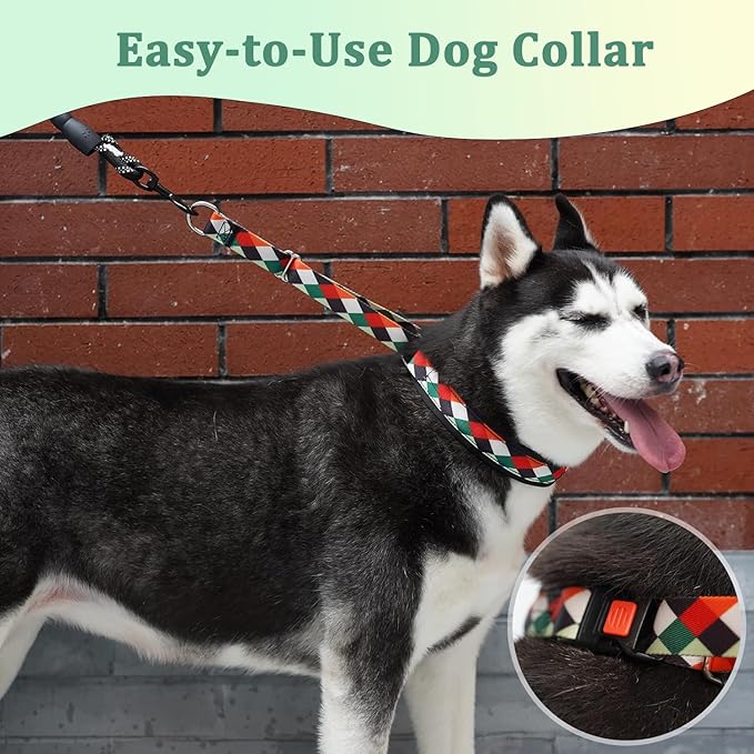 Mayerzon Martingale Dog Prong Collar for Pulling, Personalized Vintage Slip Pinch Collar with Buckle for Large Medium Small Dogs for Walking Training and Festivals(L, Pop Art)