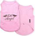 Parisian Pet Dog Shirt – 100% Cotton Lil Angel Shirts for Large Dogs – Pink Sleeveless Puppy Clothes – Breathable and Lightweight Girl Dog Clothes - Stretchy Pet Apparel - Summer Tshirts for Dogs
