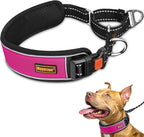 Mayerzon 2 Inch Wide Martingale Collar for Large Dogs, Patented No Pull Walking Training Dog Collar for Pitbull German Shepherd, with Buckle, Reflective Stitching, Adjustable (Hot Pink, XL)
