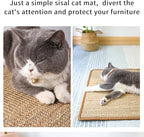 Generic Cat Scratcher Mat & Pad - Natural Sisal Cat Scratch Blanket with Tapes, Corner Scratching Pad, Furniture Couch Carpets Protector (M, 23.6 x 15.7 Inch / 1 Pack)