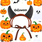 2-Pc Pet Halloween Party Costume-Puppy Party Adjustable Hats with Cool Cape Soft Costume Accessory for Small Medium Dogs and Cats