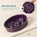 vancasso Slow Feeder Dog Bowl, 1.5 Cups Ceramic Slow Feeder for Medium Breed, Puzzle Maze Food Dog Bowl for Fast Eater, Dark Purple