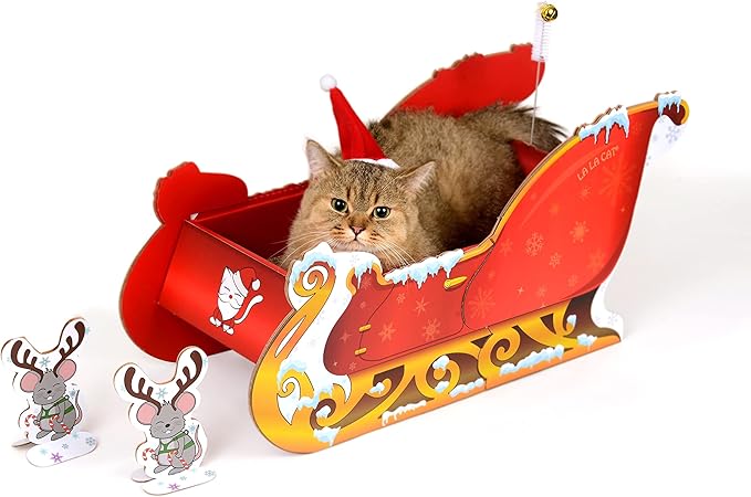 LA LA CAT Santa Sleigh Cat Scratcher