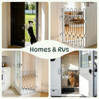 Metal Retractable Door Barrier, Front Door Dog Barrier, 28.4" Wide x 35" Tall, Safety Pet Gate for Front Door & RV, Easy Install Dog Gate, Indoor/Outdoor, Open-Angle Fit