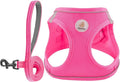 Hipubby Dog Harness and Leash Set, No Pull Soft Mesh Puppy Harness for Small Medium Dogs, Cats - Step in Reflective Breathable Lightweight Vest Harness for Walking, Training - Rose Red, XS