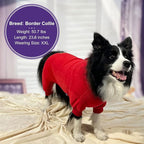 cyeollo Warm Dog Pajamas Winter Coats Fleece Dog Pjs Stretchy Turtleneck Thermal Pet Clothes Medium Dogs Pajamas for Cold Weather, Red 2XL