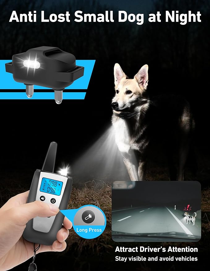Small Dog Shock Collar, Tailored for Small Dogs 5-15lbs & Medium, Lightest Training Collar with Beep Vibration, Light for Night Walks, 3300Ft Rechargeable E Collar with Remote IPX7 Waterproof