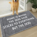 Muddy Mat® Absorbent Microfiber Door Mat, Non Slip Washable Chenille Rug - Home is Where The Dog Hair Sticks to Everything But The Dog Funny Pet Welcome Mat 19"x30"