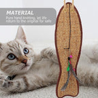 Balacoo Hanging Cat Scratcher Mat, Fish Shaped Sisal Cat Scratch Pad for Door Knobs - Door Scratcher for Indoor Kitten Clawing and Playing - Random Colors, 20.83X5.23 inch