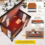 Aivituvin Heated Dog House Outdoor & Indoor Dog Kennel with Insulated Liner & Heating System for Winter Waterproof Large Dog Cage for Small & Medium & Large Dogs,Unique All-Around Iron Frame