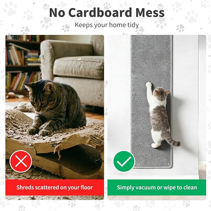 71" X 15.8" Thickened Cat Wall Climbing Carpet, Extra Large Cat Wall Scratcher Mat Tall Durable Wall Mounted Climbing Cat Scratcher with 16 pcs Fixed Nails for Indoor Furniture Couch Sofa Protection