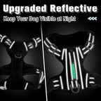 BARKBAY Dog Harness No Pull with ID Tag Pocket - Heavy Duty, Reflective, Easy Control for Large Dogs(Black,XL)