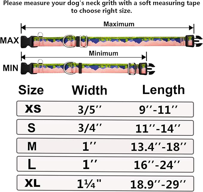 Martingale Collar for Dogs with Buckle No Pull Adjustable Nylon Limited Slip Training Dog Collars (Red Sunset, Medium)
