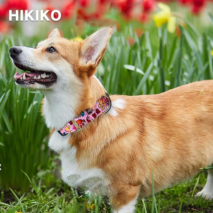 Hikiko Martingale Collar for Dogs Cute Girl Pink Dog Collars with Anti Pulling Dog Collar for Small Medium Large Dog（Pink Bowl,Small）