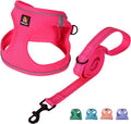 BELLA & PAL Step in Vest Harness for Small and Medium Dogs, No Pull Small Dog Harness with Leash Set, Comfortable Air Mesh Dog Vest Harness with Reflective Strip (Hot Pink, XS)