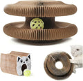Kitty Curlz Cat Scratching Board,Accordion Magic Organ Cat Scratcher Toy with Bell Ball - Foldable Interactive Cardboard Scratching Pad for Indoor Cats Kittens 1 Pack(White)