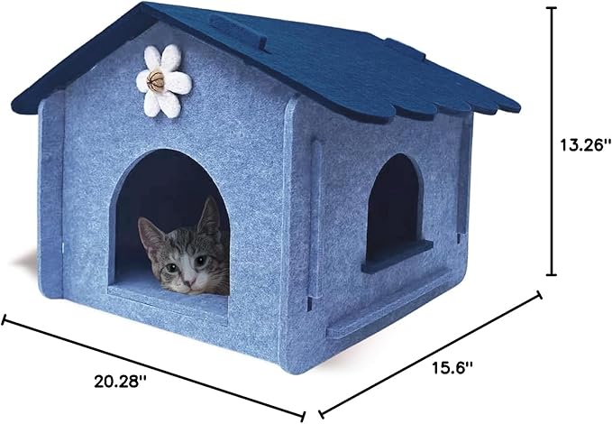 Lukamoo® Cute Cat House (Oceanic Cottage, Large)
