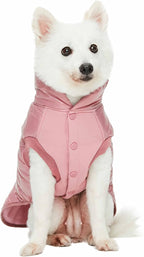 Blueberry Pet Cozy Windproof Lightweight Quilted Dog Jacket – Mauve Pink Winter Coat for Large Dogs, Size 16 (17" Back Length), Warm Outdoor Wear for Medium & Small Breeds