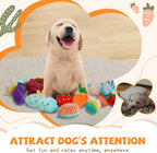 Cheerful 20-Pack Squeaky Dog Toys Set - Included 4 Dog Bags, Plush Puppy Toys with Irresistibly Cute Characters for Small Dogs, Interactive Dog Squeak Toys for Fun&Teeth Cleaning