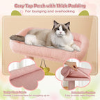Tangkula Flower Cat Tree, 58 Inch Tall Cat Tower with Plush Padded Top Perch, Cat Condo, Hammock, Sisal Scratching Posts & Board, Dangling Balls, Indoor Pink Floral Cute Cat Tree