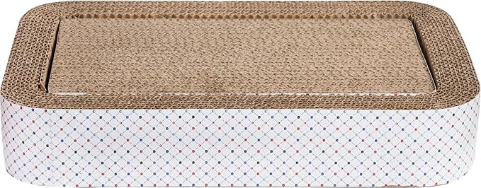 Indipets Cat Scratching Bed with Inner Scratcher, Two in One Bed and Scratcher, (Open Bed)