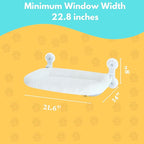 Cordless Cat Window Perch with 4 Suction Cups, Sturdy & Soft Cat Window Hammock, One-Tap Fold Up Cat Window Seat, Great for Indoor Cats, Soft Reversible Cushion, Can Hold Weight Upto 40lbs