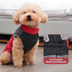 Warm Fleece Dog Coats for Small Dogs,D-Rings Waterproof Puppy Jacket for Cold Winter,Red M
