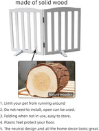 Freestanding Dog Gate Indoor, Doggie Gate Foldable Dog Gates for Doorways,Stairs or Hallways, Wooden White Pet Gate for the House,Pet Fence with Support Feet Included, 32 "Height-2 Panels