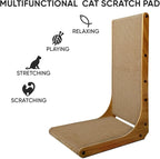 AGYM Cat Scratcher, 26 inch L Shape Cat Scratching Pad for Indoor Cats, Durable Sustainable Cardboard Scratcher with Box, Recyclable Vertical Cat Scratch Pad to Protect Furniture, Large