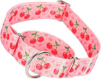 1.5 inch Wide Martingale Collar for Large Dogs,Big Thick Dog CollarNo-Slip Escape Proof Choke No Pull Cinch for Male and Female Dogs for Training & Walking -Pink Cherry L