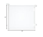 Retractable Baby Gate for Doorways and Stairs, Mesh Safety Gate for Pet, Indoor & Outdoor Use, One-Hand Operation, Easy Installation, 33.6" Tall, Expands to 55" Wide（White,33.6"x55"