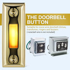 Dreyoo Metal Doorbell Push Button, Heavy Duty Metal Door Bell Wired Button LED Lighted Wall Mounted Doorbell Push Buttons for Home, Universal Garage Door Opener Switch Property in Copyright(Gold)