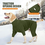 Dog Winter Coat,Full Body Pajamas Onesie Warm Dog Cold Weather Jacket,4-Legged Onesie Jumpsuit,High Collar Snowsuit Sweater for Walking, Hiking, Travel, Home Wear