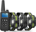 FunniPets Dog Training Collar 3 Pack - 2600Ft Dog Shock Collar with Remote Control Waterproof E Collar for Dogs Training with Beep Vibration Shock Flashlight (3 Pack, 2 Green+Black)