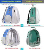Front Expandable Cat Backpack Carrier, Fit up to 20 lbs, Space Capsule Astronaut Bubble Window Pet Backpack to Carry and Transport Large Cat and Small Puppy Blue