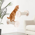 Cat Wall Furniture 11.8 Inch Cat Wall Steps for Wall Mounted Cat Wall Floating Ladder Cat Stairs for Scratching Wooden Cat Climbing Shelves with Hemp Rope for Indoor Cats or Kitty, 2 Pcs