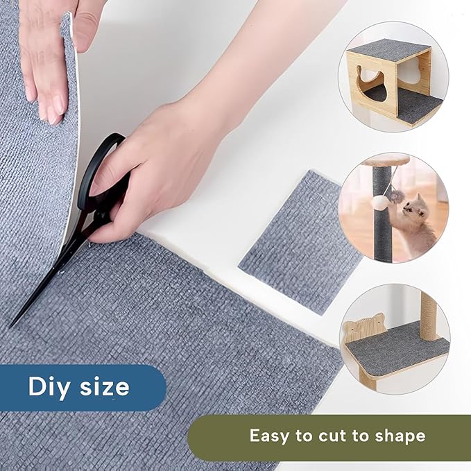 KEYIDE Couch Cat Scratch Protector 79 x 16 Cat Scratcher Wall Climbing from Cat Claws for DlY Tower Post Cat Tree (Grey)