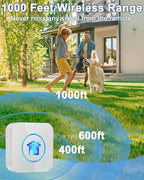 Dog Door Bell, Wireless Dog Doorbells for Potty Training – Dog Bells to Go Outside, 1000Feet Range, Waterproof Button, 55 Melodies & 5 Notification Modes (2 Button White)