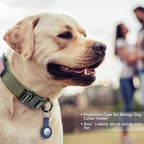DAGANXI Tactical Dog Collar, Adjustable Military Training Nylon Dog Collar with Control Handle and Heavy Metal Buckle for Medium and Large Dogs, with Patches and Airtags Case (M, Green)