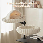Dogpals 2-in-1 Cat Desk Bed: 360° Rotating & Height Adjustable Cat Tree with Semi-Enclosed & Open Layers, No-Drill Clamp for Desk up to 1.18" Thick, Supports 9lbs for Office