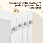 Yaheetech 36" H Extra Tall Freestanding Pet Gate 4-Panel Wooden Dog Fence with 2 Support Feet Folding Dog Gate for Indoor, Stairs, Doorways, Halls, Kitchen Wooden Pet Barrier White, 79.5" L x 36" H