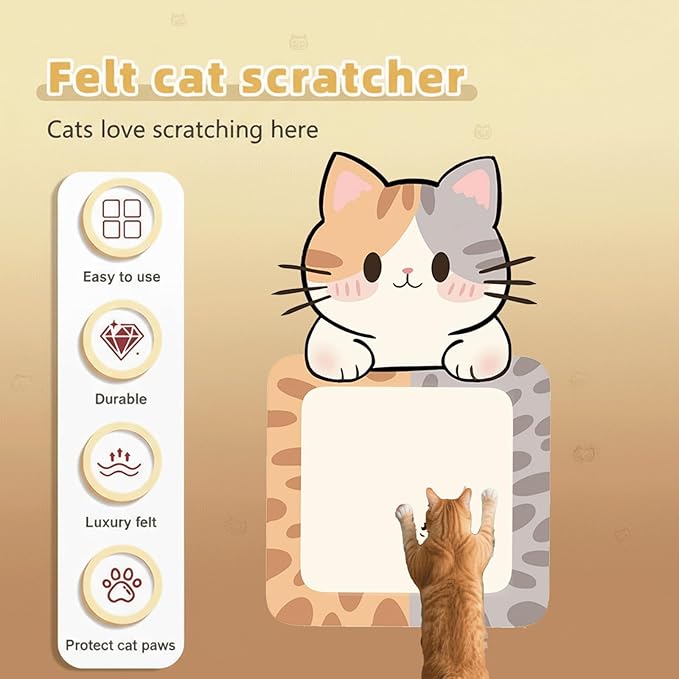 Wall Mounted Cat Scratching Pad with Back Adhesive Self Adhesive Cat Scratcher Board for Wall Door Sofa Floor Extra Large Durable Cat Scratcher Mat Indoor Cats for Cat Lovers