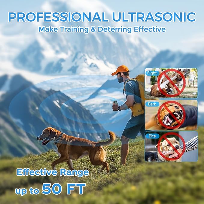 Dogs Training Collar 1968FT Dog Training Collar with Remote, IP67 Waterproof Rechargeable Collar with 4 Training Modes (Beep&Vibration but Fully Safe for Pets) for Small Medium Large Dogs