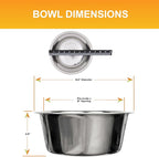 Neater Pet Brands 9 Cup (72 oz.) Stainless Steel Dog Bowls, Set of 2 Neater Feeder Replacement Bowls (Large Deluxe Model), Dog Food Bowl or Water Bowl, Dishwasher Safe Metal Dish for Large Dogs