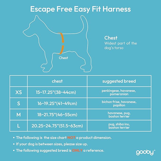 Gooby Escape Free Easy Fit Harness - Black, Small - No Pull Step-in Patented Dog Harness with Quick Release Buckle for Small to Medium Dogs