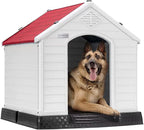 OFIKA Large Dog House Outdoor Indoor,Insulated Plastic Dog House for Small Medium Large Dogs,Durable Waterproof Dog House with Air Vents and Elevated Floor, Ventilate & Easy Clean, Assemble